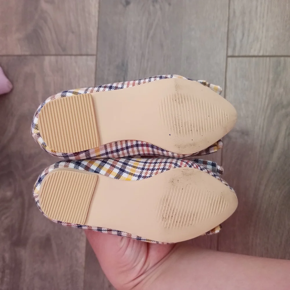 Janie and Jack Plaid Baby Shoes with Bow Accent